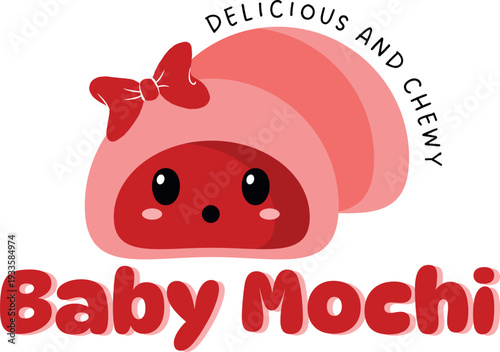 Baby Mochi Delight: A captivating depiction of a vibrant, baby mochi character, showcasing the charm of this popular treat in a playful and inviting illustration. 