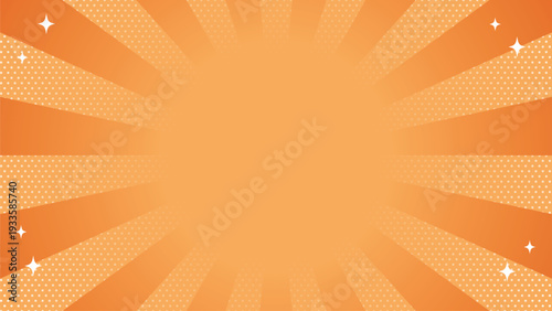 セール 背景 オレンジ 放射状 集中線 ドット柄 バナー チラシ POP 販促用 Sunburst Sale Background Vector