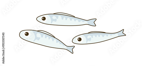 シラスのベクターイラスト - 稚魚・小魚