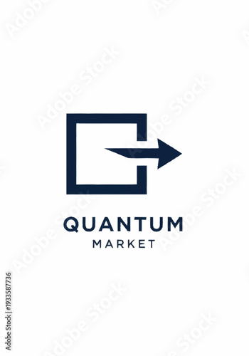 Free Download Quantum Market logo design with arrow symbolizing innovation and progress. - GFXLoad