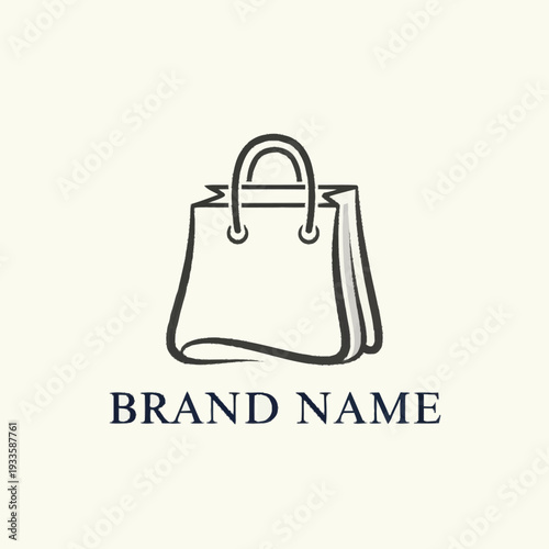 Simple Handbag Logo Design Template for Fashion Brand Identity.