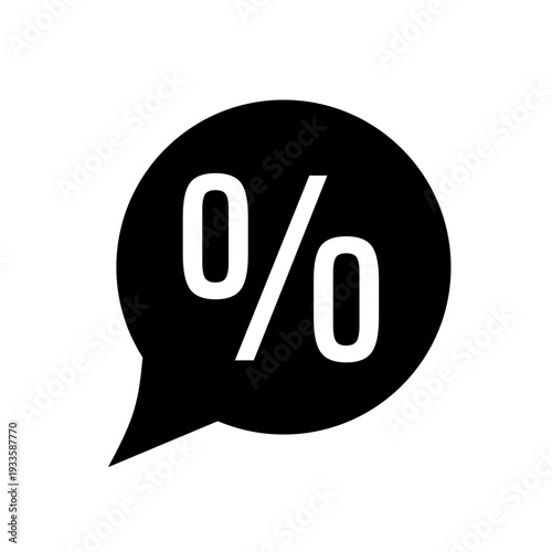 Percentage Speech Bubble Vector Icon - Discount Offer and Sales Promotion Chat Symbol