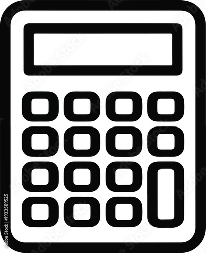 Illustration of a digital calculator with a display screen and a numeric keypad for calculations