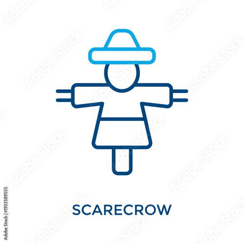 Scarecrow Icon Outline Color Style. Vector Illustration For Graphic Design