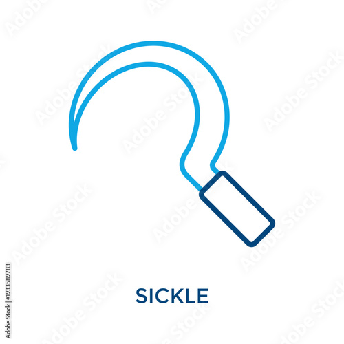 Sickle Icon Outline Color Style. Vector Illustration For Graphic Design