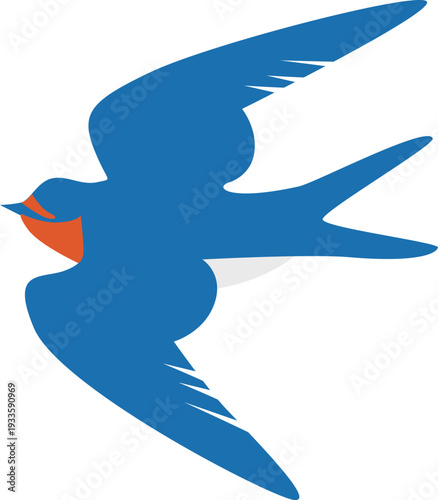 かわいいツバメのシンプルイラスト