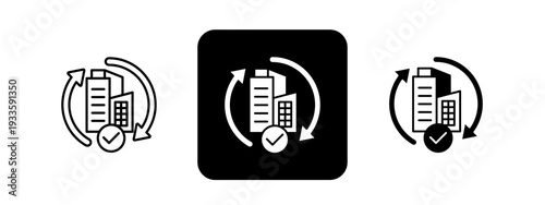 Recovery Tracking  Solid color and black line drawing vector illustration set