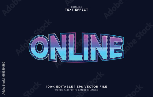 Editable vector text effect for online editable vector labels
