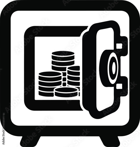 Secure digital vault icon representing financial security and wealth management for digital assets and investments