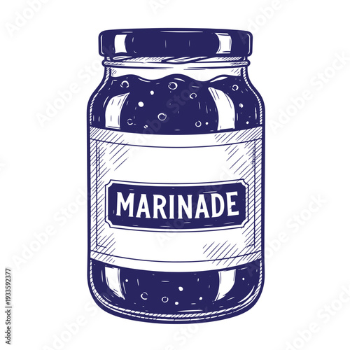 illustration of a glass jar of marinade sauce