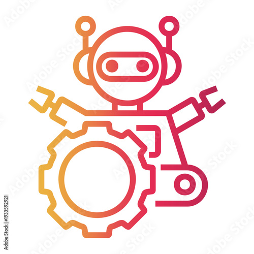 automation Line Gradient Icon