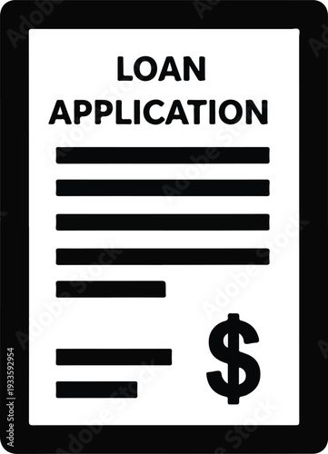Loan Application Form with Dollar Sign Illustration