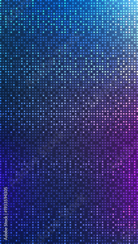 digital technology background with glowing blue and purple pixels forming a futuristic data grid pattern for cyber network concepts and modern abstract wallpaper