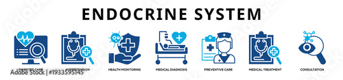 Glyphcolor - Endocrine System web banner icon vector illustration concept