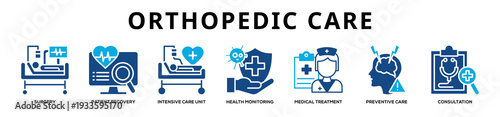 Glyphcolor - Orthopedic Care web banner icon vector illustration concept