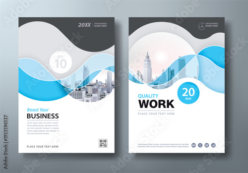 Annual report brochure flyer design template vector, Leaflet presentation, book cover, layout in A4 size