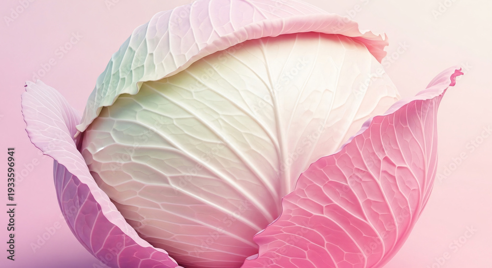Obraz premium Cabbage in Minimal Abstract Gradient Style Background