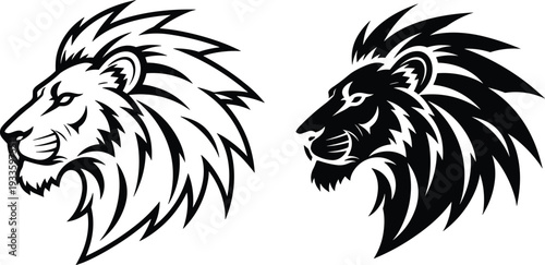 Aggressive Human Skull Vector Illustration Set Featuring Sharp Vampire Teeth and Detailed Linework Isolated on White Background for Gothic Horror Tattoo and Heavy Metal Graphic Design