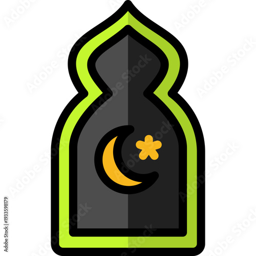 thrid night icon illustration design with filled outline
