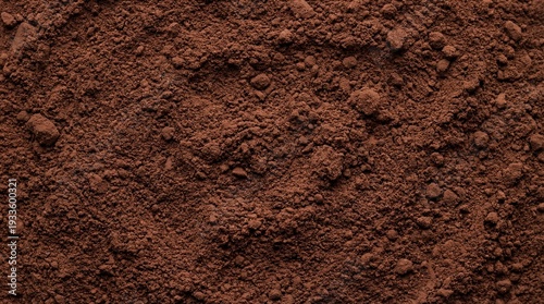 Top View of Organic Cacao Powder – Rich Dark Chocolate Superfood with Fine Brown Texture, Ideal for Baking, Smoothies, and Healthy Antioxidant Nutrition Background