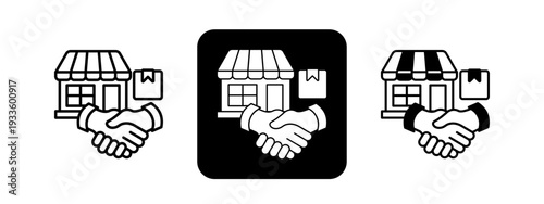 Product Sourcing  Solid color and black line drawing vector illustration set