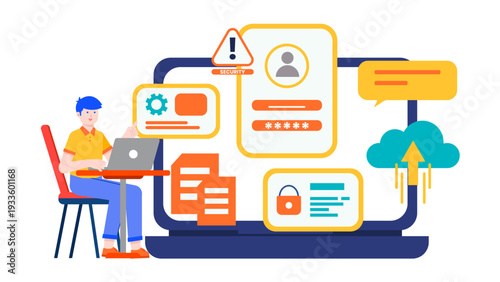 IT professional managing cloud security and login authentication