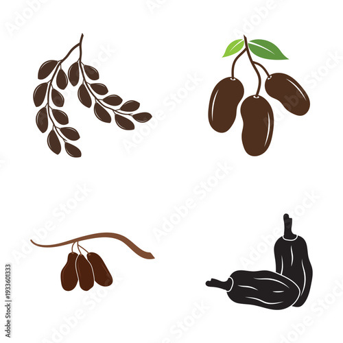 Date fruits logo icon illustration