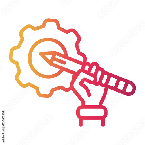 gear Line Gradient Icon