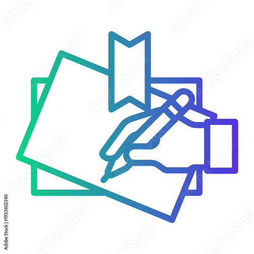 hand Line Gradient Icon