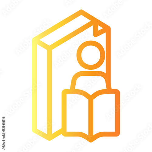 author Line Gradient Icon