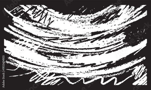 A collection of expressive white chalk scribbles, messy hand-drawn textures, and rough charcoal strokes on a dark background for an edgy, artistic look.