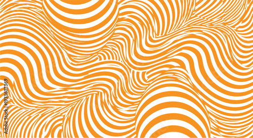 Abstract distorted wavy stripes pattern vector design. Optical illusion waves background.