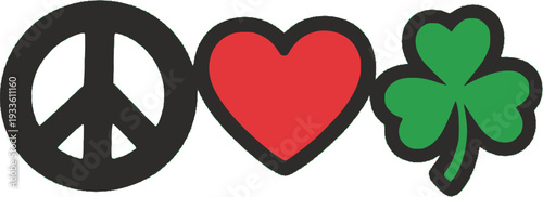 Peace Love Luck, st patrick days