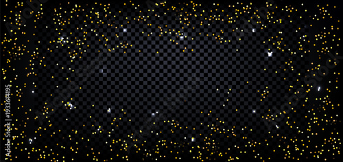 Starry night transparent background. Vector illustration.