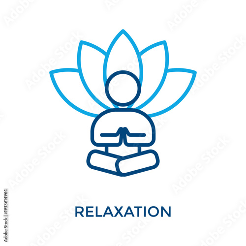 Relaxation Icon Outline Color Style. Vector Illustration For Graphic Design