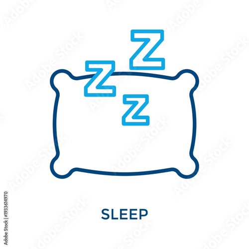 Sleep Icon Outline Color Style. Vector Illustration For Graphic Design