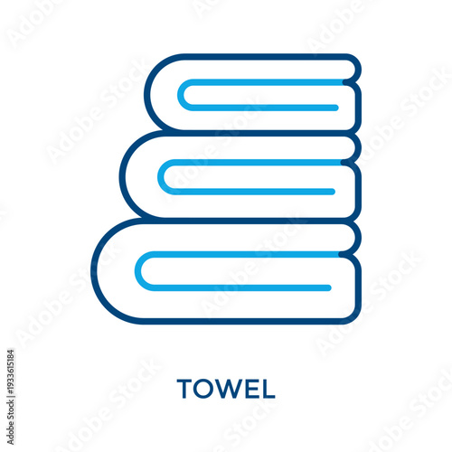 Towel Icon Outline Color Style. Vector Illustration For Graphic Design