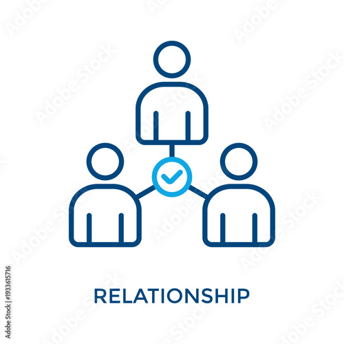Relationship Icon Outline Color Style. Vector Illustration For Graphic Design