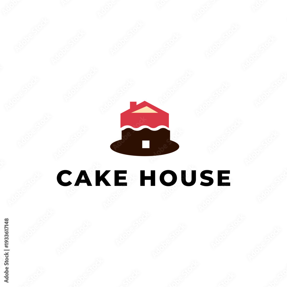 Fototapeta premium House Shaped Cake Bakery Logo