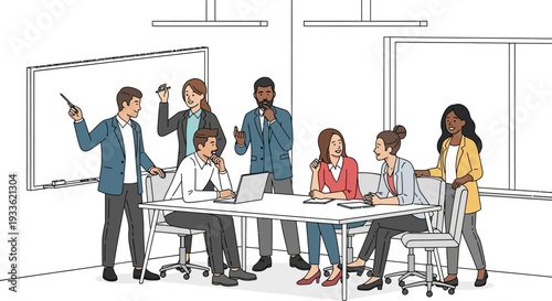 Group of Business Professionals in Meeting Room.