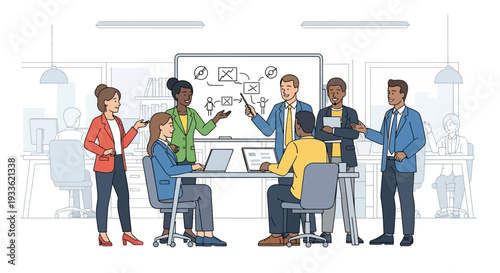 Diverse Group of Business Professionals Collaborating.