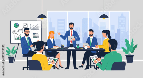 Group of Business Professionals in a Meeting.