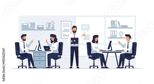 Group of Business Professionals Working Together.