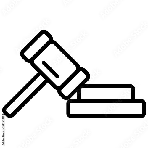 Gavel icon representing legal regulation and courtroom authority
