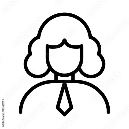 Portrait line icon of a judge or legal official