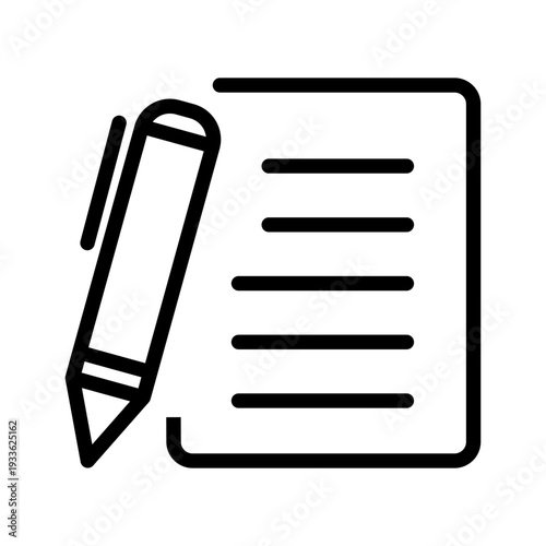 Icon of a pen writing on a document representing a signed contract