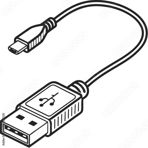 USB cable with USB-C connector for fast data transfer and charging