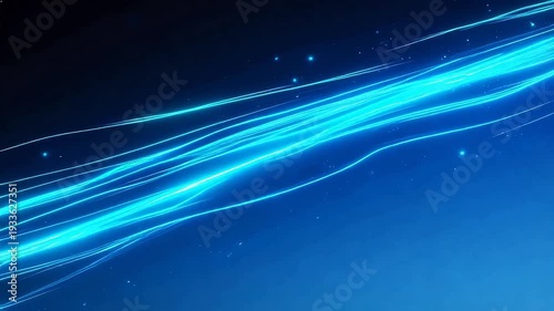 Wallpaper Mural Futuristic blue light trails streaking across deep space background — abstract digital motion, sci-fi energy beams, cosmic speed effect for tech and innovation concepts Torontodigital.ca