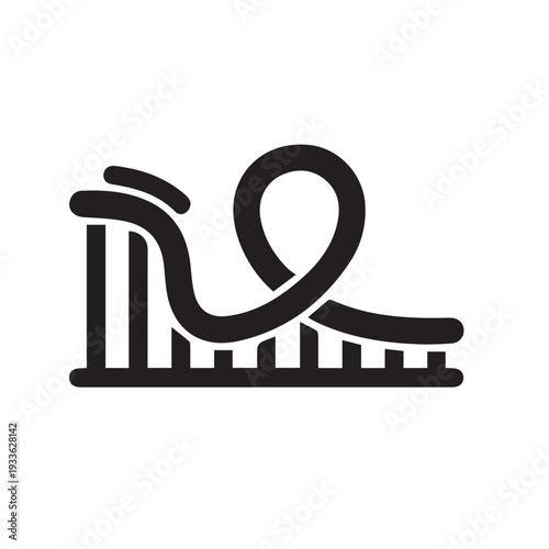 Bold Roller Coaster Icon Black Minimal Vector
