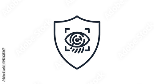Eye Security Shield Icon Symbolizing Protection and Surveillance.